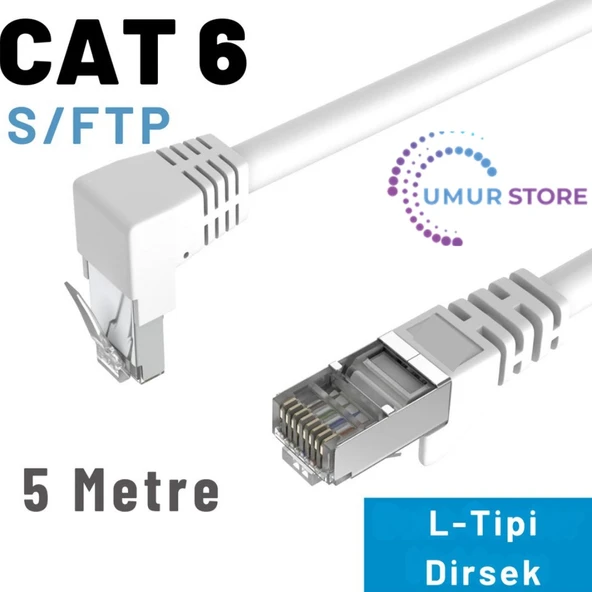 5 mt Cat6 S/ftp Dirsek Kablo ürün görseli 1