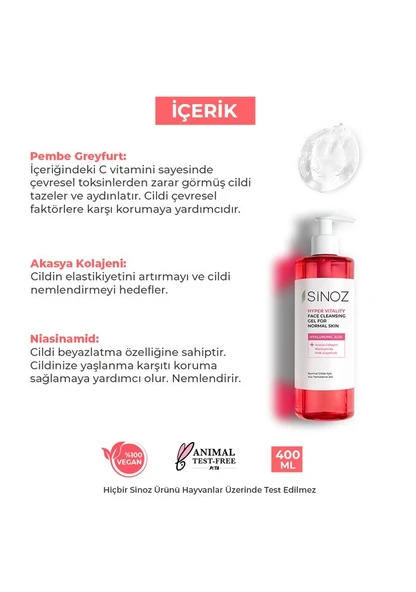 Sinoz Hyper Vitality 400 ml Yüz Temizleme Jeli - 2