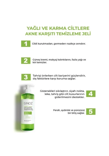 Sinoz Perfect Sebum 400 ml Yüz Temizleme Jeli - 2