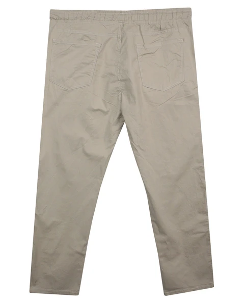 Erkek 118 -156 Kilo Arası İçin Uygun Lastikli Paça Bağcıklı Battal Boy Gabardin Pantolon Taş - 2