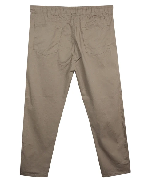 Erkek 118 -156 Kilo Arası İçin Uygun Lastikli Paça Bağcıklı Battal Boy Gabardin Pantolon Bej - 2