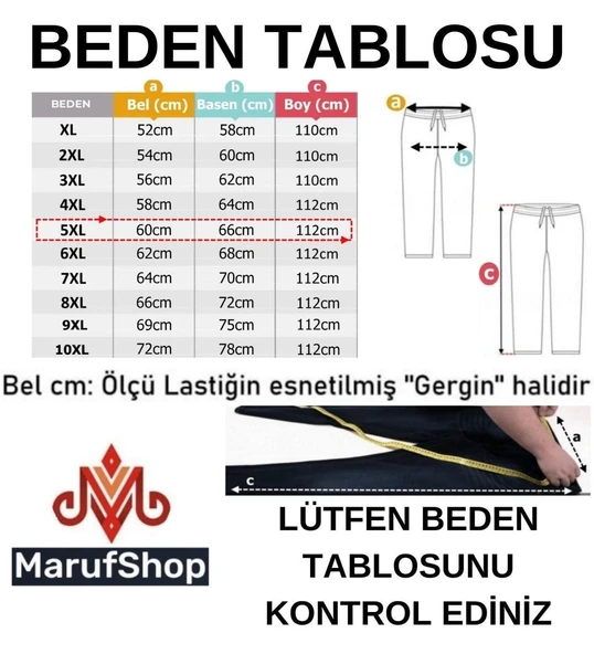 Erkek 118 -156 Kilo Arası İçin Uygun Lastikli Paça Bağcıklı Battal Boy Gabardin Pantolon Toprak - 4