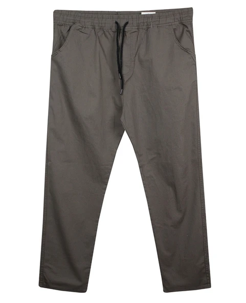 Erkek 118 -156 Kilo Arası İçin Uygun Lastikli Paça Bağcıklı Battal Boy Gabardin Pantolon Toprak