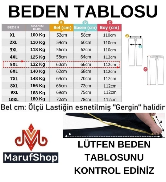 Erkek 118 -156 Kilo Arası İçin Uygun Lastikli Paça Bağcıklı Battal Boy Gabardin Pantolon İndigo - 4