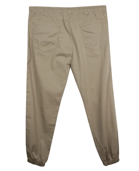 Erkek 118 -156 Kilo Arası İçin Uygun Lastikli Paça Bağcıklı Battal Boy Gabardin Pantolon Bej - 2