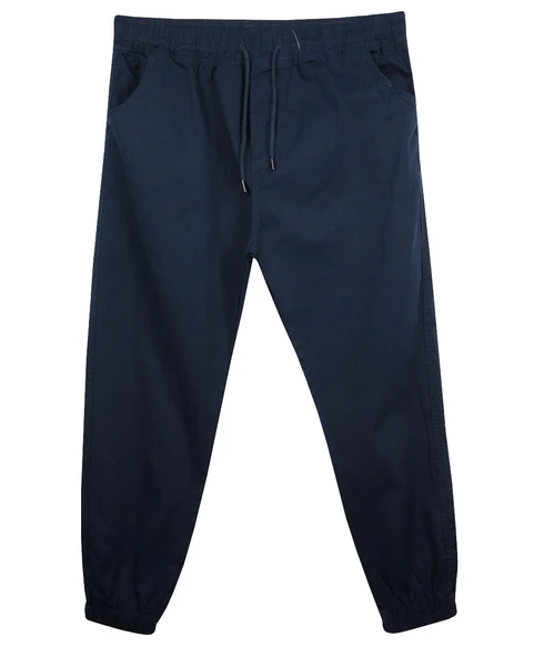 Erkek 118 -156 Kilo Arası İçin Uygun Lastikli Paça Bağcıklı Battal Boy Gabardin Pantolon Lacivert - 1