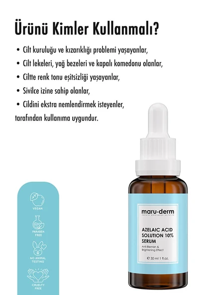 Maru.Derm Azelaik Asit %10 Leke Karşıtı Yüz Serumu 30 ml - 2