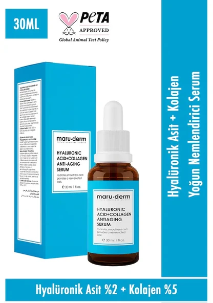 Maru.Derm Kolajen ve Hyalüronik Asit Anti-Age Cilt Bakım Serumu 30 ml - 1