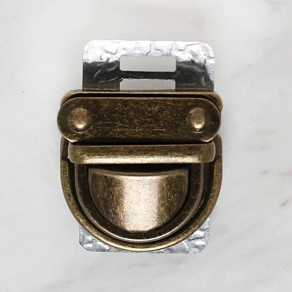 Loren Metal Çanta Kilidi Orta Antik Sarı - 1