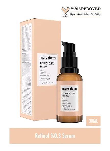 Maru.Derm Retinol 0.3% Yenileyici Yüz Serumu 30 ml