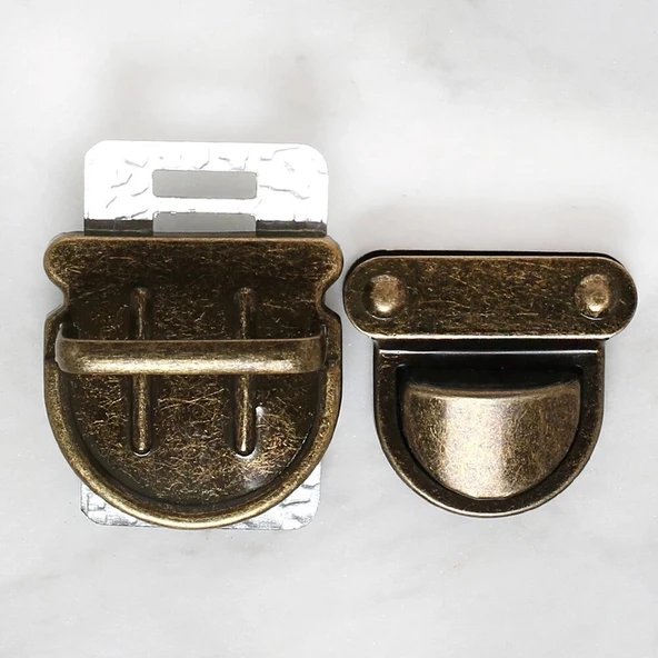 Loren Metal Çanta Kilidi Orta Antik Sarı - 2