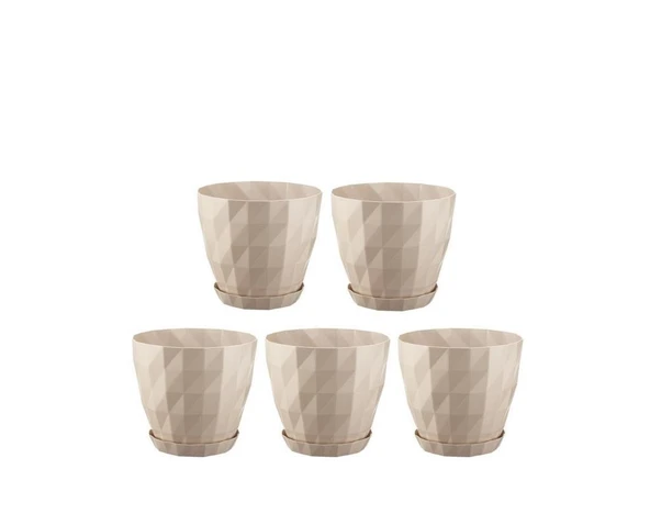 Omnipazar SO-KRT1 Dekoratif Kristal Saksı Takımı 0.6 Lt Kirli Beyaz 5 Adet ürün görseli