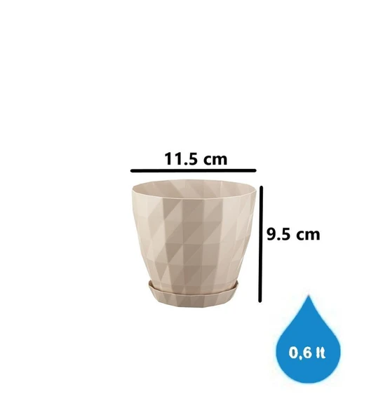 Omnipazar SO-KRT1 Dekoratif Kristal Saksı Takımı 0.6 Lt Kirli Beyaz 5 Adet - Resim 2