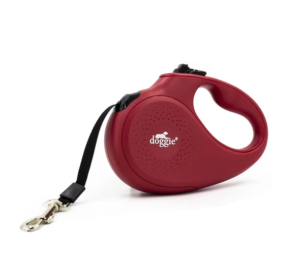 Doggie Master Seri Otomatik Makaralı Köpek Gezdirme 25 kg / 5 M Kırmızı - Resim 2