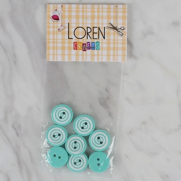 Loren Crafts yeşil 8 li yuvarlak düğme - 454 - 1