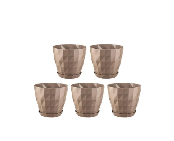 Omnipazar SO-KRT1 Dekoratif Kristal Saksı Takımı 0.6 Lt Mocha 5 Adet ürün görseli