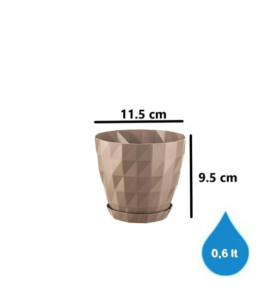 Omnipazar SO-KRT1 Dekoratif Kristal Saksı Takımı 0.6 Lt Mocha 5 Adet - Resim 2