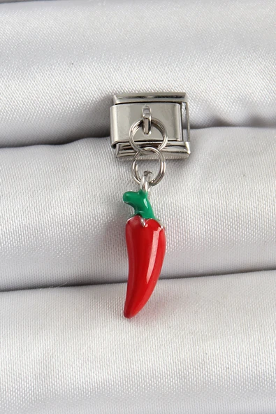 Çelik Gümüş Renk Kapya Biber Model Nomination Charm - 1