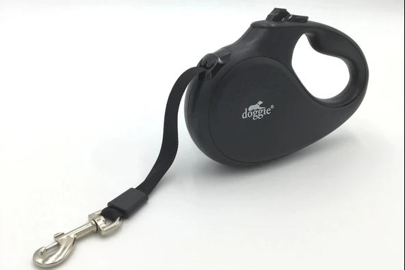 Doggie Master Seri Otomatik Makaralı Köpek Gezdirme 50 kg / 5 M Siyah - Resim 2