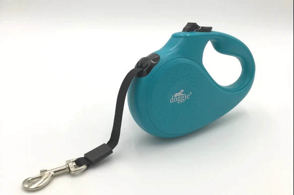 Doggie Master Seri Otomatik Makaralı Köpek Gezdirme 50 kg / 5 M Turkuaz - Resim 2