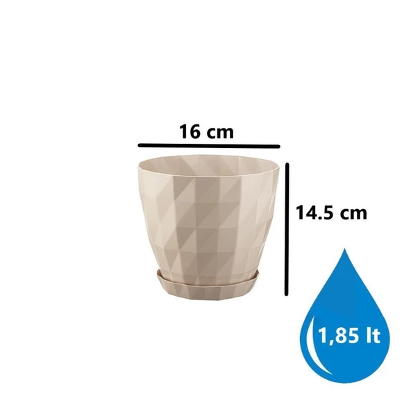 Omnipazar SO-KRT3 Dekoratif Kristal Saksı Takımı 1.85 lt Kirli Beyaz 5 Adet - Resim 2