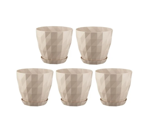 Omnipazar SO-KRT3 Dekoratif Kristal Saksı Takımı 1.85 lt Kirli Beyaz 5 Adet ürün görseli