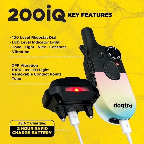 Dogtra 200iQ Uzaktan Eğitim E-Tasması 4,5+ Kg Köpekler - Gün Batımı - 6