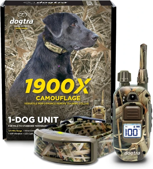 Dogtra 1900X Kamuflaj E-Collar Eğitimi Tasması - 3/4 Mil, 16+ Kg Köpekler