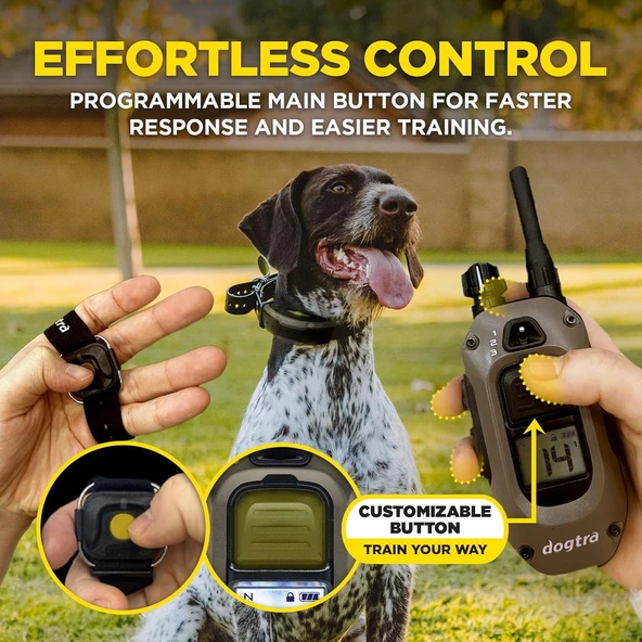 Dogtra 1900X Eller Serbest E-Collar Köpek Eğitimi - 3/4 Mil, 20+ Kg Köpekler - 6