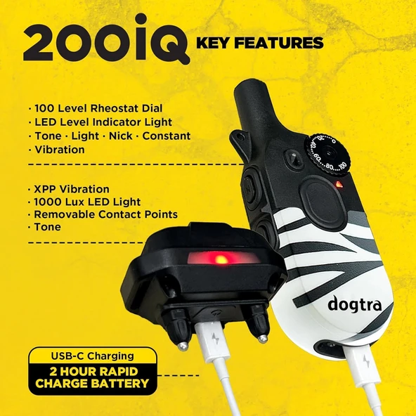 Dogtra 200iQ Uzaktan Eğitim E-Tasması 4,5+ Kg Köpekler - Zebra - 6