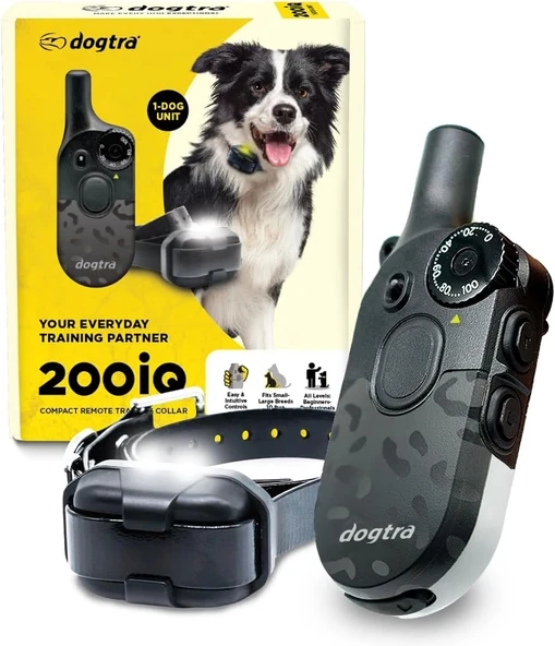 Dogtra 200iQ Uzaktan Eğitim E-Tasması 4,5+ Kg Köpekler - Siyah Leopar