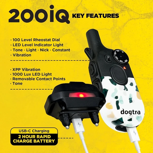 Dogtra 200iQ Uzaktan Eğitim E-Tasması 4,5+ Kg Köpekler - Organik Taş - 6