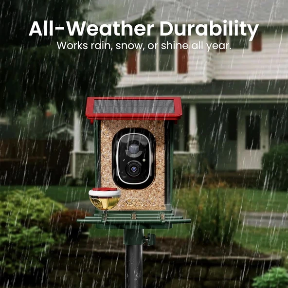 Heapets Kamera, Güneş Enerjili 2K HD Video - Kırmızı - 2