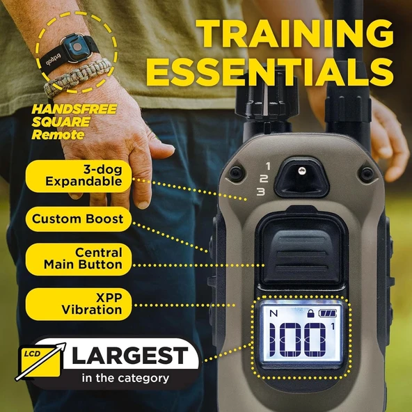 Dogtra 1900X Eller Serbest E-Collar Köpek Eğitimi - 3/4 Mil, 20+ Kg Köpekler - 4