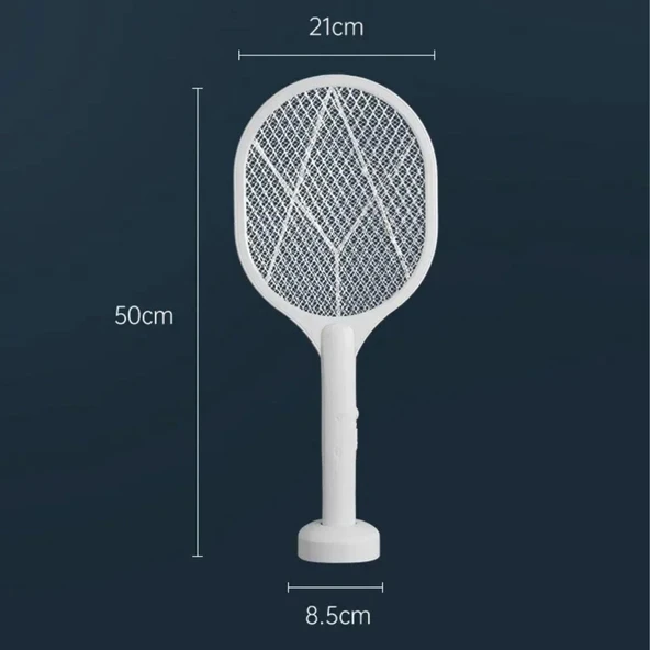 İpek Yıldızı® Şarjlı Sinek Öldürücü Masaüstü Standlı,Mor Işık Sinek Kovucu Raket 5w - Resim 5