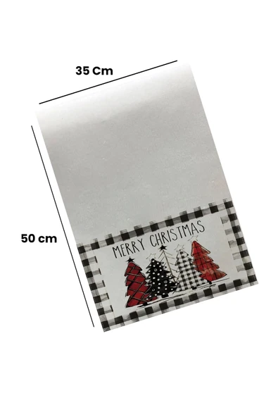 Valerine Life Merry Christmas Mutfak Kurulama Fırın Beyaz El Havlusu %100 Pamuklu 35x50cm 2 Adet - Resim 2