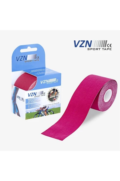 VZN VZN Sport Tape Pembe Renk Kinezyo Sporcu Bandı Ağrı Bandı 5 Metre X 5 Cm