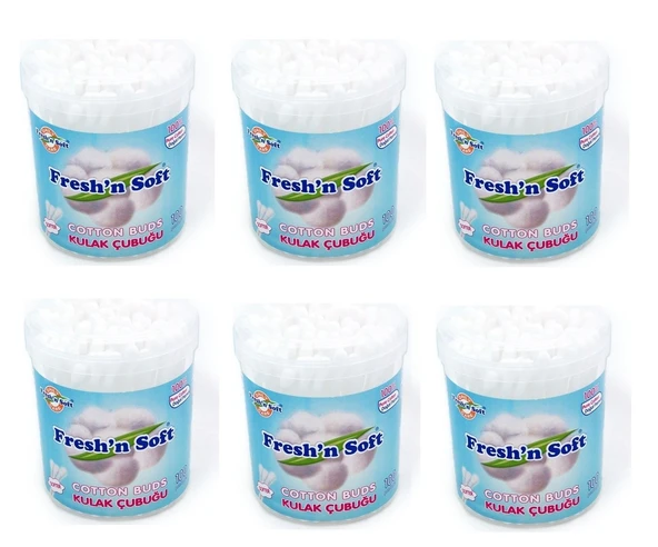Fresh'n Soft Kulak Çubuğu Standart 100 Lü Silindir 6 Kutu