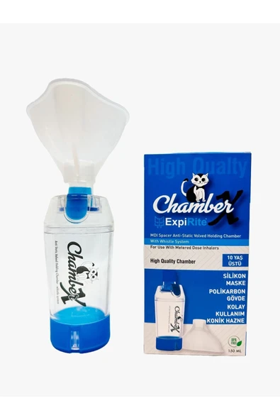 EXPİRİTE EXPİRİTE Chamber X 10 Yaş Üstü Çocuklar ve Yetişkinler için Maskeli , Valfli İnhalasyon Chamberı