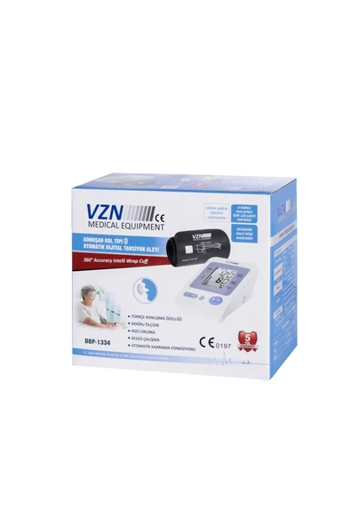 VZN VZN Türkçe Konuşan Kol Tipi Dijital Tansiyon Aleti 360° Premium Manşon - 1