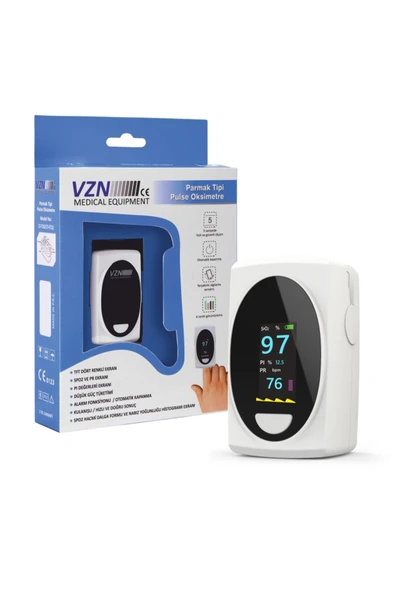 VZN VZN PULSE Parmak Tipi Oksimetre Kan Oksijen Nabız Ölçer, Alarm ve Pi - 2