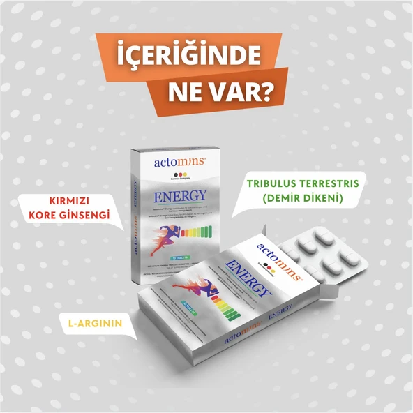 Actomins Energy Tribulus, Ginseng, L-arjinin İçeren Gıda Takviyesi 2' li Paket - 5
