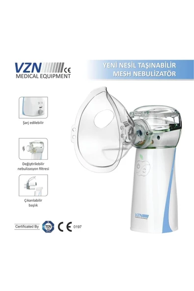 VZN VZN Taşınabilir Yeni Mesh Nebulizatör Şarjlı,kademe Ayarlanabilir 3 Kademeli(LT-N200) - 3