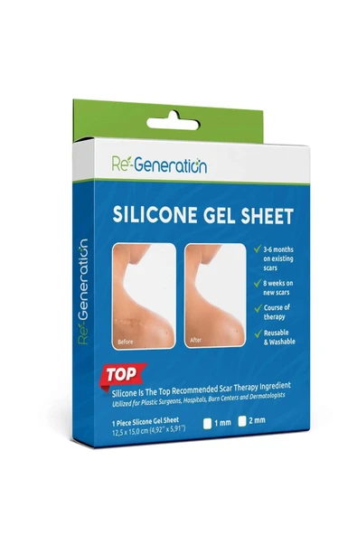 RE-GENERATION Silikon Sheet - Yara Bakımı, Yanık Izi, Ameliyat Izi, Akne Izi Gidermeye Yardımcı - 12.5x15x0,1 Cm
