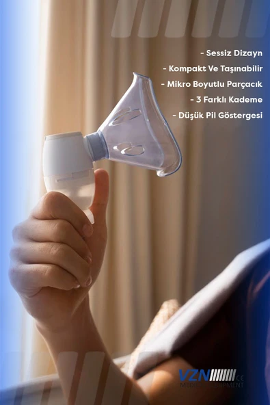 VZN VZN Taşınabilir Yeni Mesh Nebulizatör Şarjlı,kademe Ayarlanabilir 3 Kademeli(LT-N200) - 6