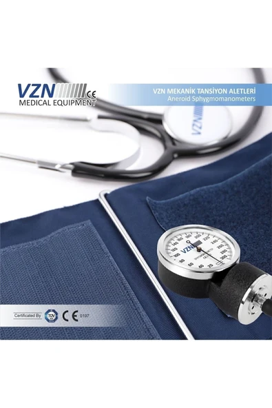 VZN VZN Manuel Tansiyon Aleti Cırtlı Manşon Steteskoplu - 3