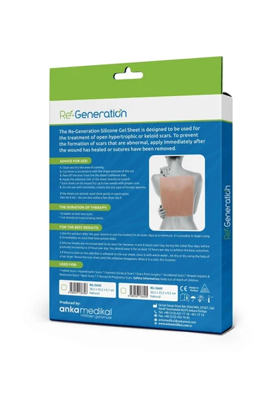 RE-GENERATION RE-GENERATION Silikon Sheet - Yara Bakımı, Yanık Izi, Ameliyat Izi, Akne Izi Gidermeye Yardımcı - 30,5x25,5x0,1 Cm - 2