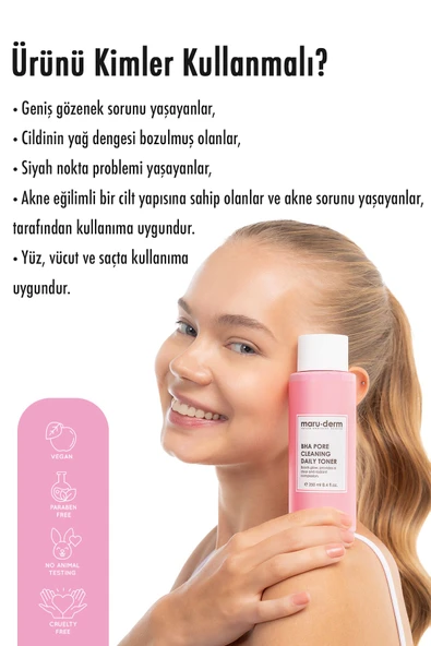 Maruderm Bha Tonik | Gözenek Sıkılaştırıcı | Siyah Nokta Karşıtı | Salisilik Asit %2 | 250 ml - 4