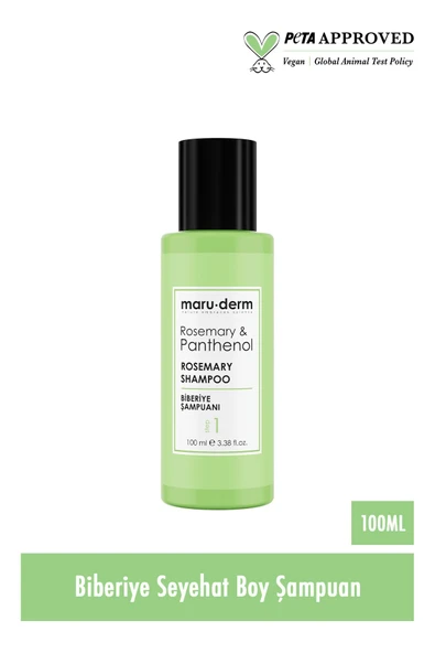 Seyahat Boy - Maruderm Sülfatsız Biberiye Şampuan 100 ml | Sülfatsız, Tuzsuz, Vegan Şampuan - Resim 2