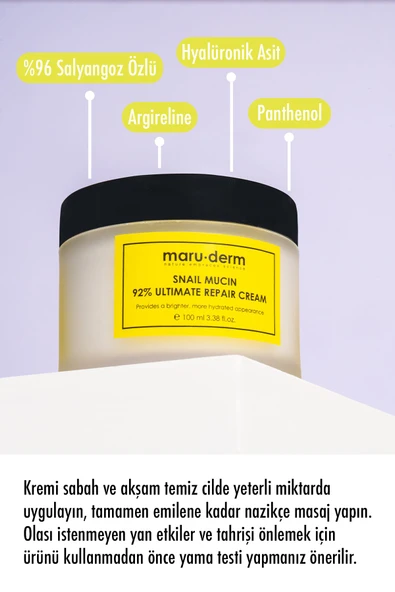 Snail Mucin 92% Ultimate Repair Cream 100 ML - Salyangoz Özlü Nemlendirici ve Besleyici Krem - 4